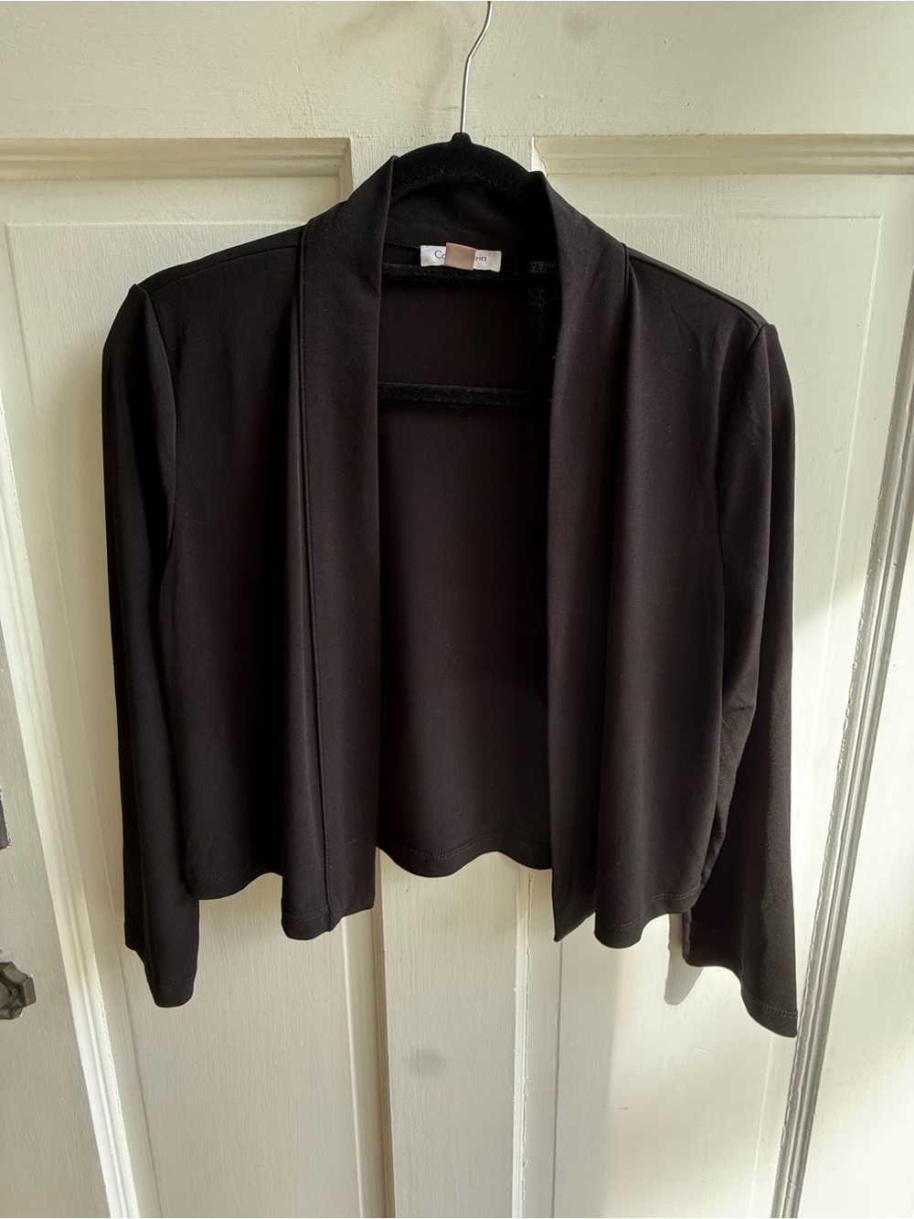Calvin Klein Black Open-Front Cropped Jacket
